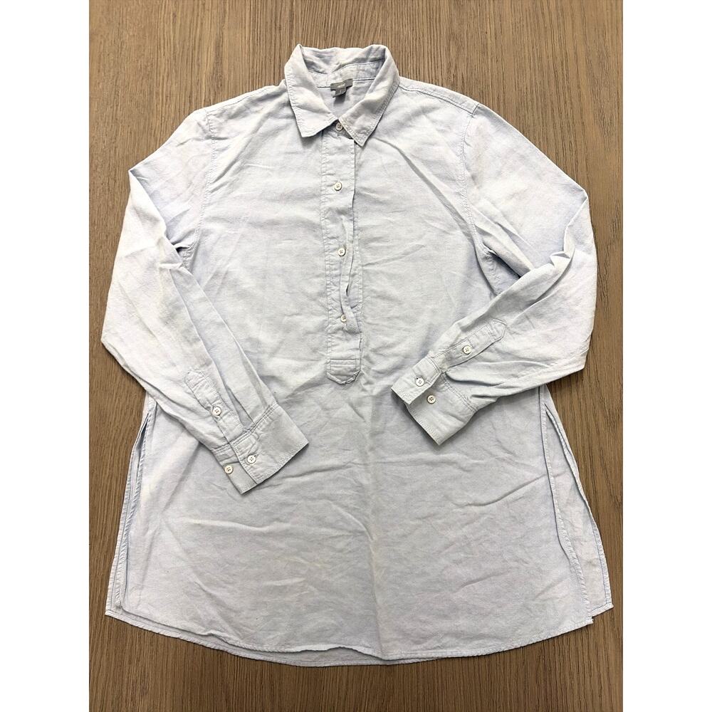 Aerie Soft Lt Blue Button Down Tunic Shirt Women’s Small Long Sleeve Top